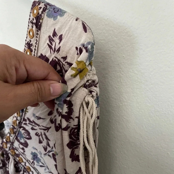 Free People flouncy feminine boho linen top size XS - Picture 6 of 6